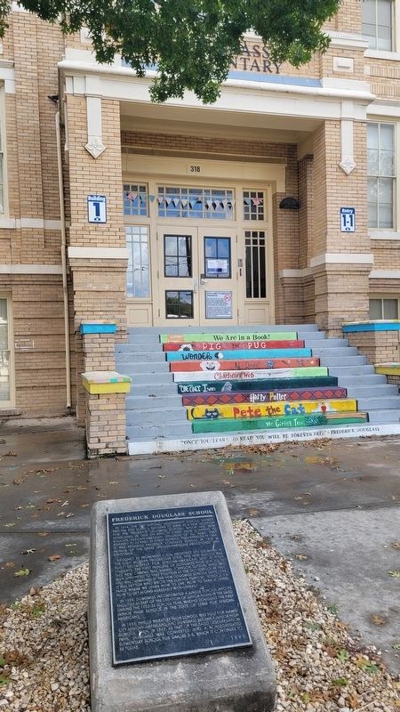 The entrance to the Frederick Douglass School with the Marker. Click for full size. The entrance to the Frederick Douglass School with the Marker image. Click for full size.