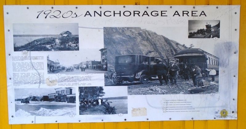 Anchorage Area <i>1920s</i> Marker. Click for full size. Anchorage Area <i>1920s</i> Marker image. Click for full size.