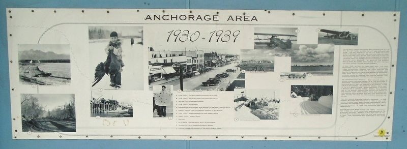 Anchorage Area <i>1930-1939</i> Marker. Click for full size. Anchorage Area <i>1930-1939</i> Marker image. Click for full size.
