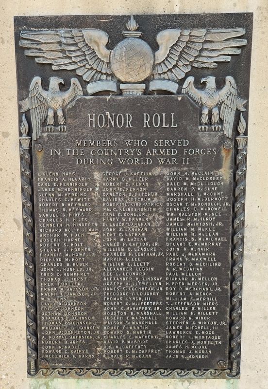World War II Honor Roll Marker image. Click for full size.