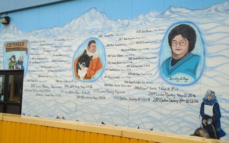 Iditarod Sled Dog Race History Mural (Winners). Click for full size. Iditarod Sled Dog Race History Mural (Winners) image. Click for full size.