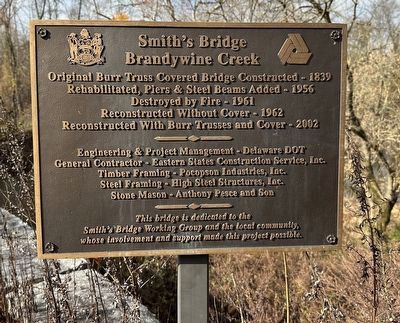 Smith's Bridge Brandywine Creek Marker image. Click for full size.