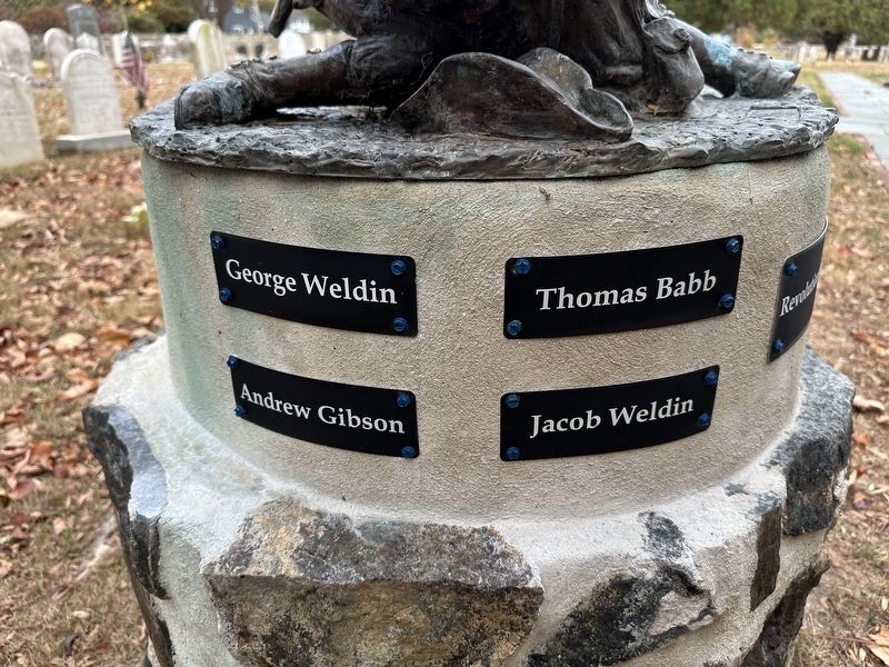 Revolutionary War Veterans Marker - left side. Click for full size. Revolutionary War Veterans Marker - left side image. Click for full size.