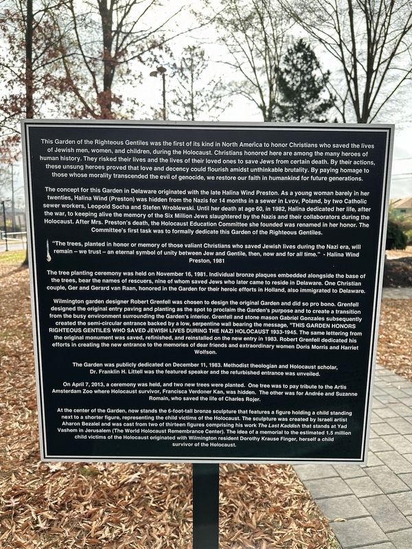The Garden of the Righteous Gentiles Marker image. Click for full size.
