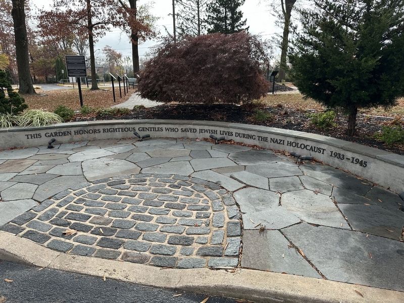 The Garden of the Righteous Gentiles Marker - wide view image. Click for full size.