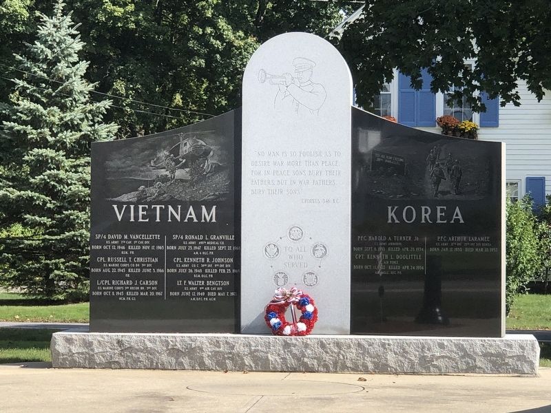Oxford, MA Vietnam/Korea Memorial Marker. Click for full size. Oxford, MA Vietnam/Korea Memorial Marker image. Click for full size.