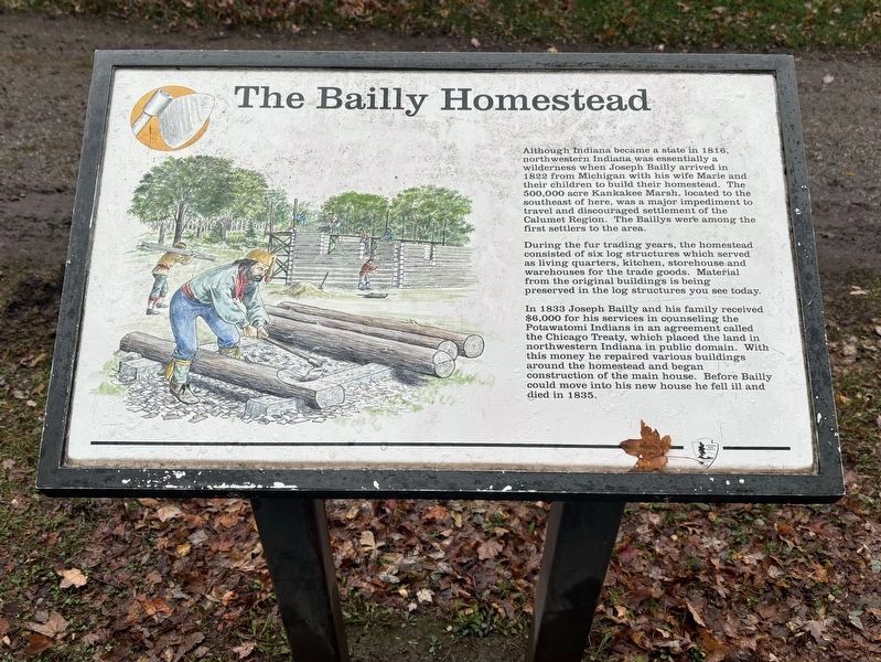 The Bailly Homestead Marker. Click for full size. The Bailly Homestead Marker image. Click for full size.