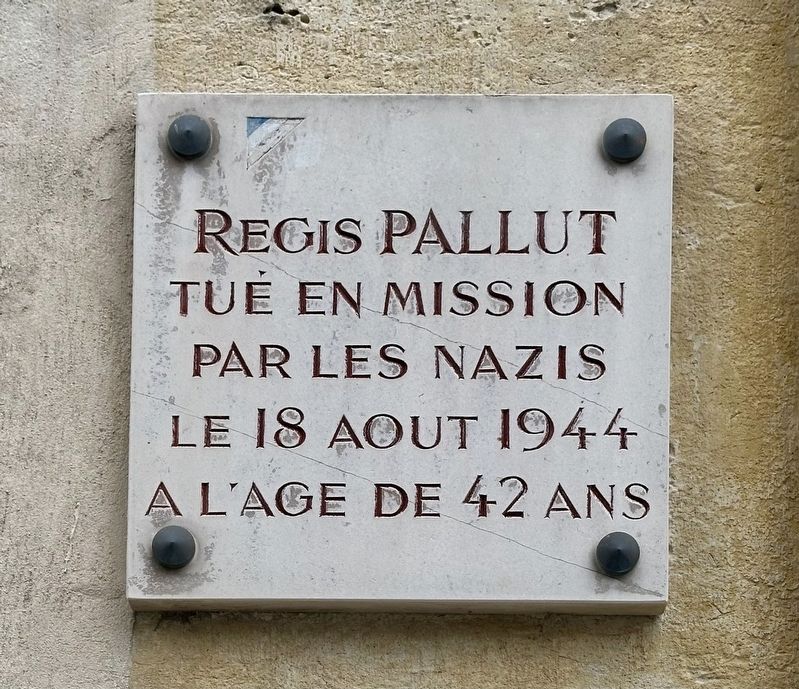 Regis Pallut Marker. Click for full size. Regis Pallut Marker image. Click for full size.
