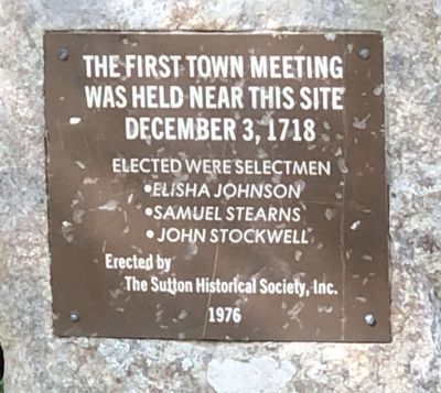 First Sutton, MA Town Meeting Marker image. Click for full size.