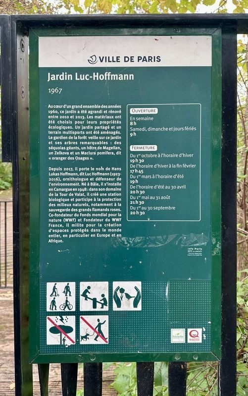Jardin Luc-Hoffmann (1967) Marker image. Click for more information.