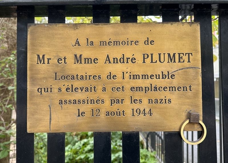 Mr et Mme André Plumet Marker. Click for full size. Mr et Mme André Plumet Marker image. Click for full size.