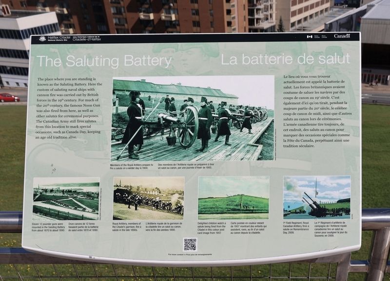 The Saluting Battery/La batterie de salut Marker. Click for full size. The Saluting Battery/La batterie de salut Marker image. Click for full size.