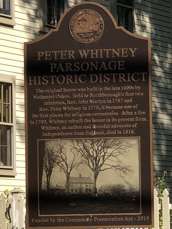 Peter Whitney Parsonage Historic District Marker. Click for full size. Peter Whitney Parsonage Historic District Marker image. Click for full size.