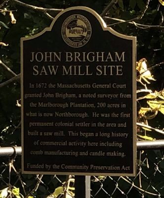 John Brigham Saw Mill Site Marker. Click for full size. John Brigham Saw Mill Site Marker image. Click for full size.