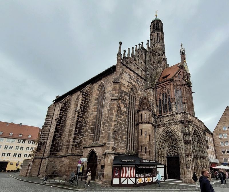 The side view of the Our Lady Church from the street. Click for full size. The side view of the Our Lady Church from the street image. Click for full size.