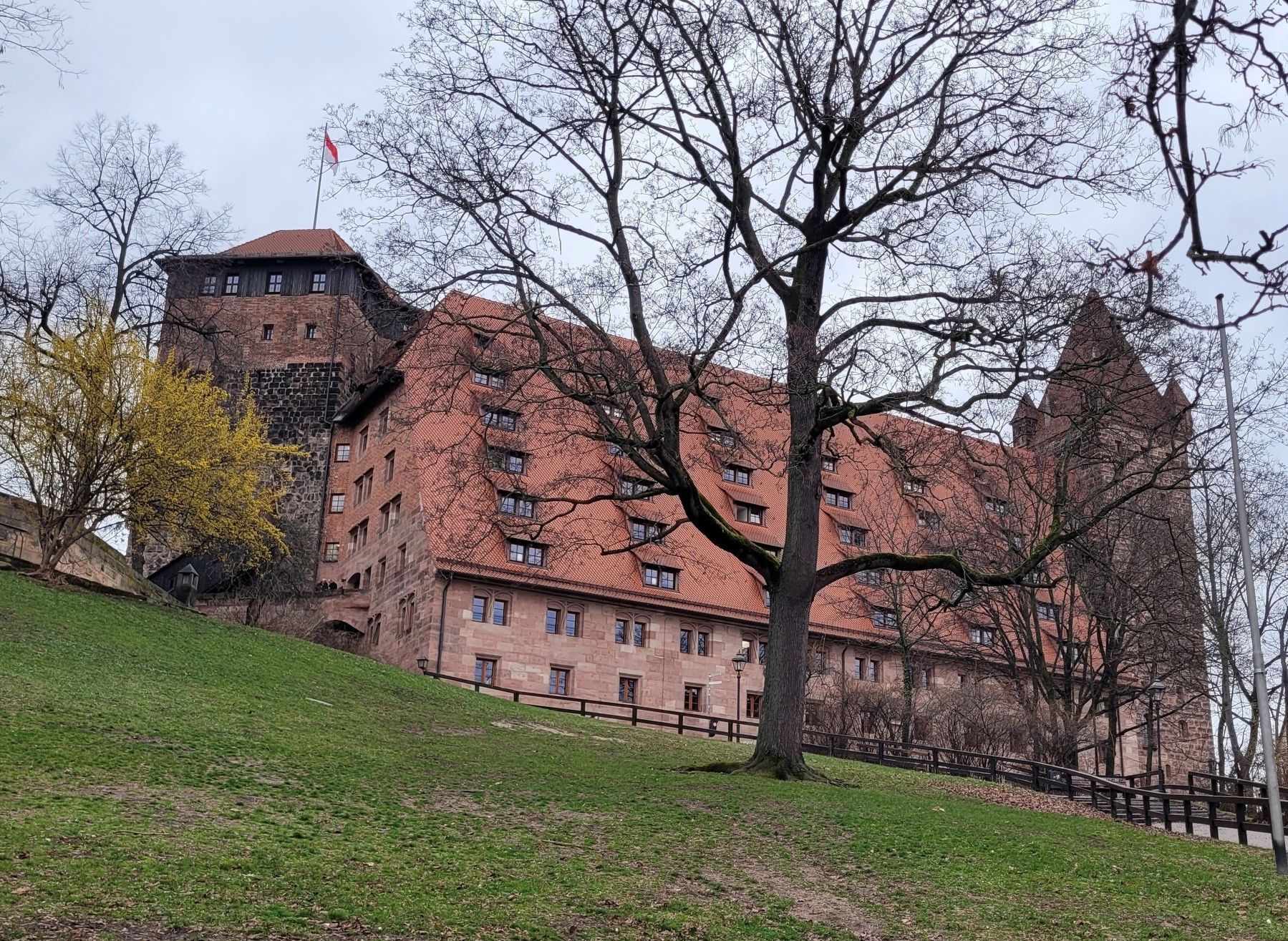 The view of the Kaiser Stallung from below the castle image. Click for full size.