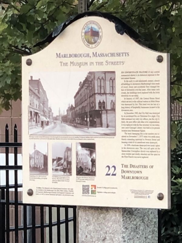 The Disasters of Downtown Marlborough Marker image. Click for full size.