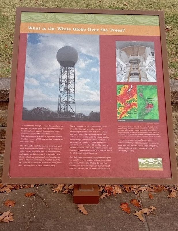 What is the White Globe Over the Trees? Marker image. Click for full size.
