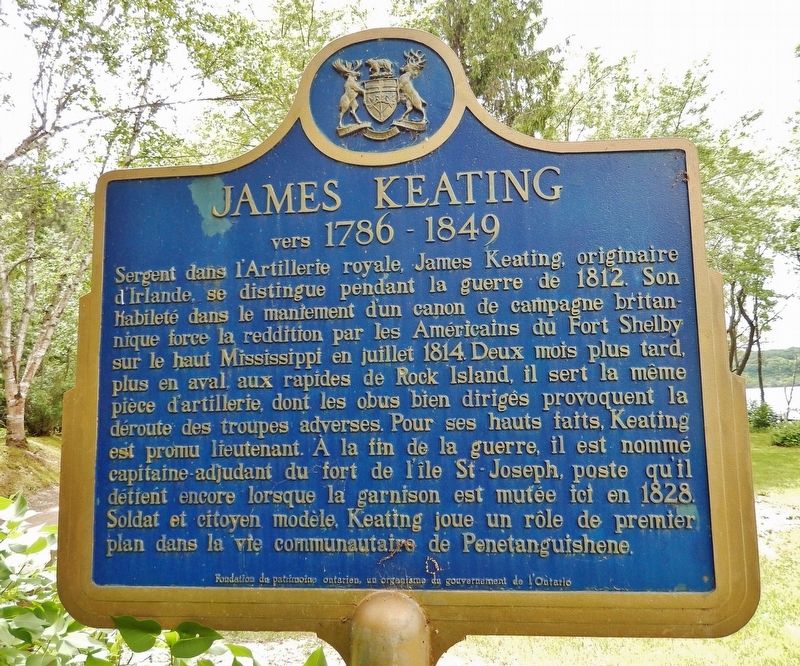 James Keating <br>(<i>marker north side • Français</i>). Click for full size. James Keating <br>(<i>marker north side • Français</i>) image. Click for full size.