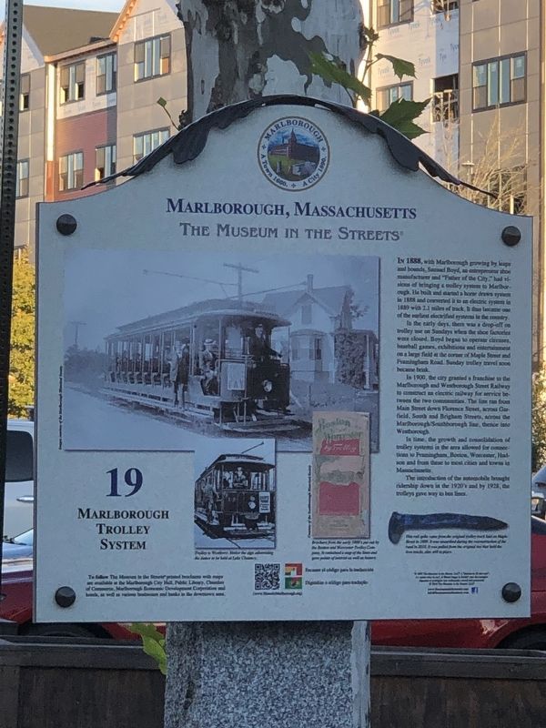 Marlborough Trolley System Marker. Click for full size. Marlborough Trolley System Marker image. Click for full size.
