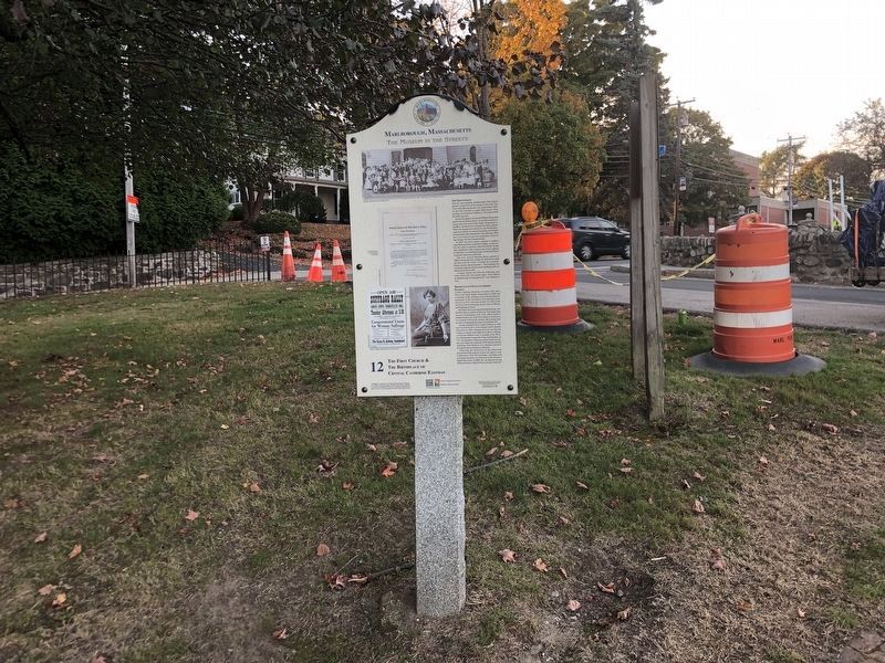 The First Church & The Birthplace of Crystal Catherine Eastman Marker. Click for full size. The First Church & The Birthplace of Crystal Catherine Eastman Marker image. Click for full size.