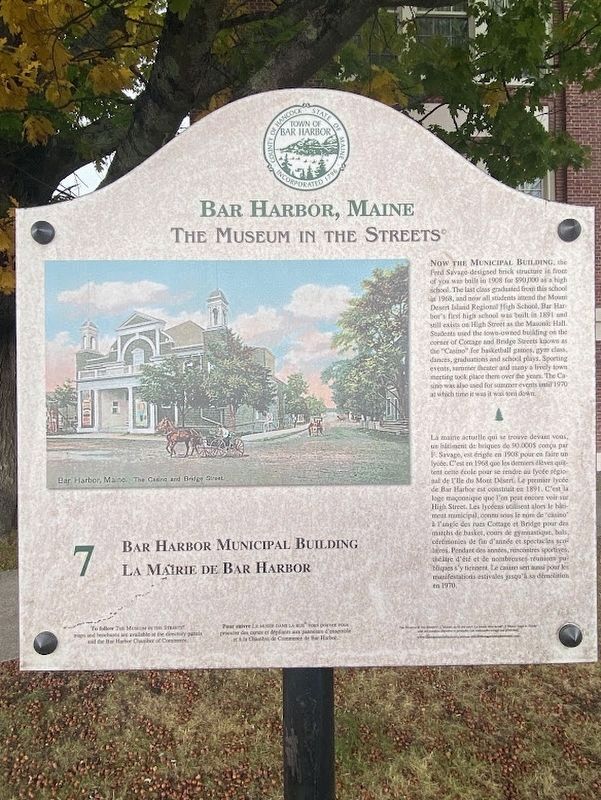 Bar Harbor Municipal Building Marker image. Click for full size.