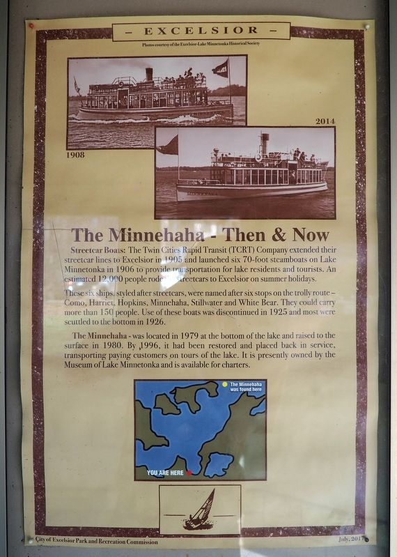 The Minnehaha - Then & Now Marker. Click for full size. The Minnehaha - Then & Now Marker image. Click for full size.
