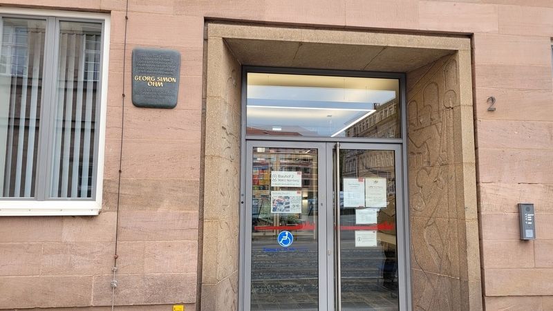 The front entrance to the building with the Georg Simon Ohm Marker. Click for full size. The front entrance to the building with the Georg Simon Ohm Marker image. Click for full size.