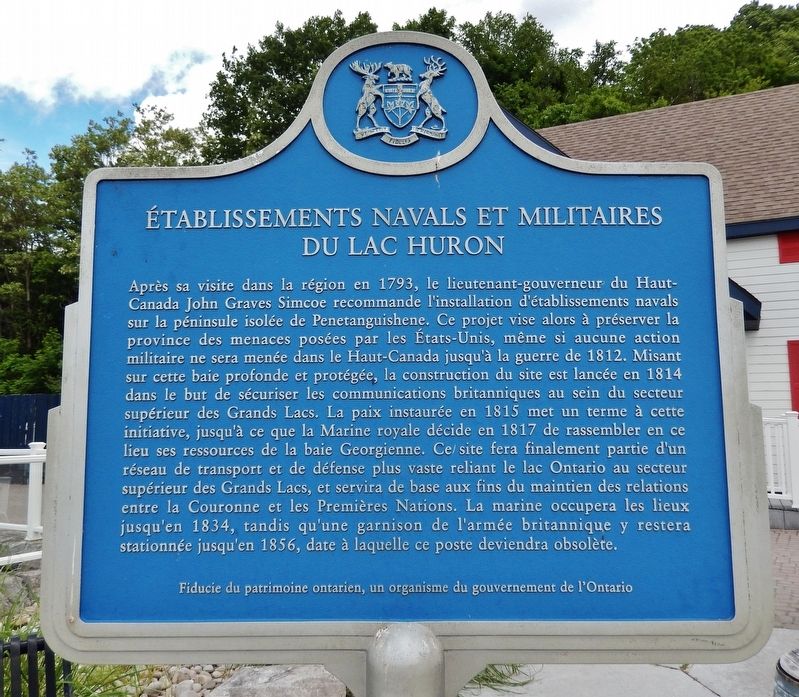�tablissements navals et militaires du lac Huron<br>(<i>marker south side &bull; Fran�ais</i>) image. Click for full size.