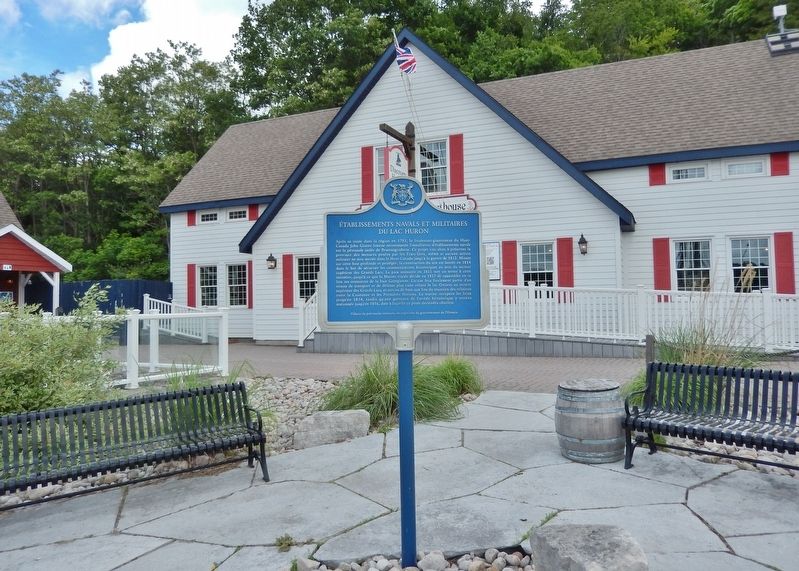 �tablissements navals et militaires du lac Huron Marker image. Click for full size.