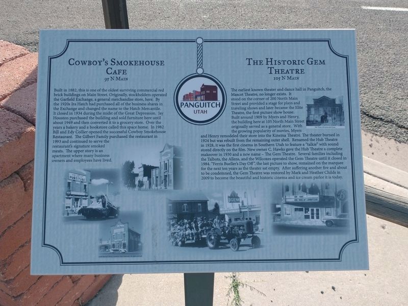Cowboy�s Smokehouse Caf� / The Historic Gem Theatre Marker image. Click for full size.