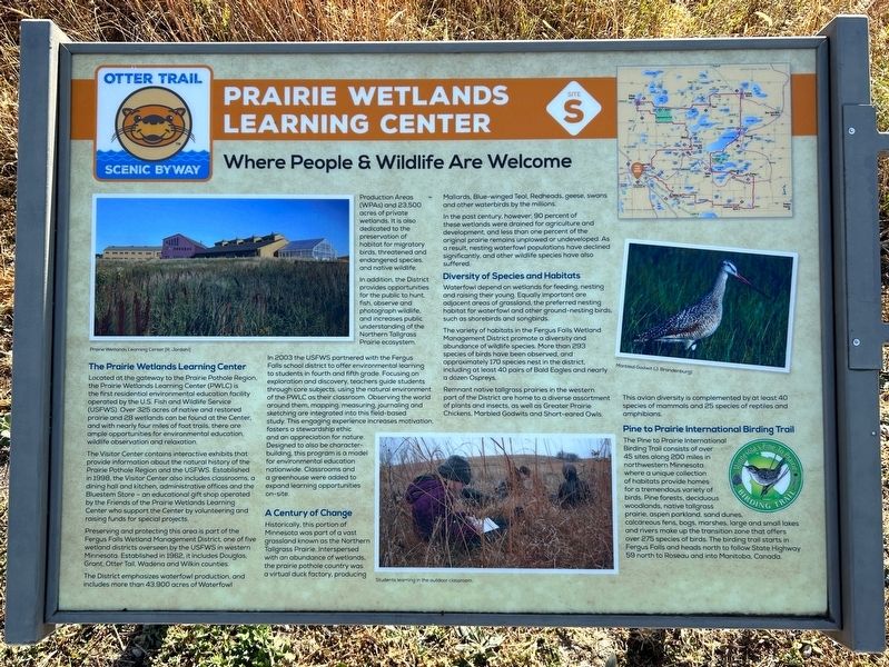 Prairie Wetlands Learning Center Marker image. Click for full size.