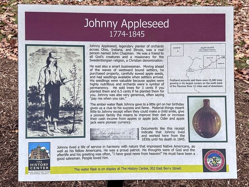 Johnny Appleseed Marker. Click for full size. Johnny Appleseed Marker image. Click for full size.