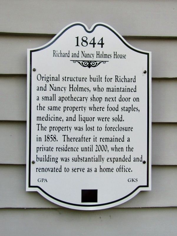 Richard and Nancy Holmes House Marker. Click for full size. Richard and Nancy Holmes House Marker image. Click for full size.