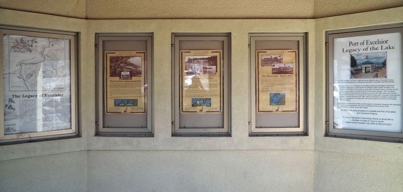 Port of Excelsior Marker (right) inside the kiosk at the Port of Excelsior image. Click for full size.