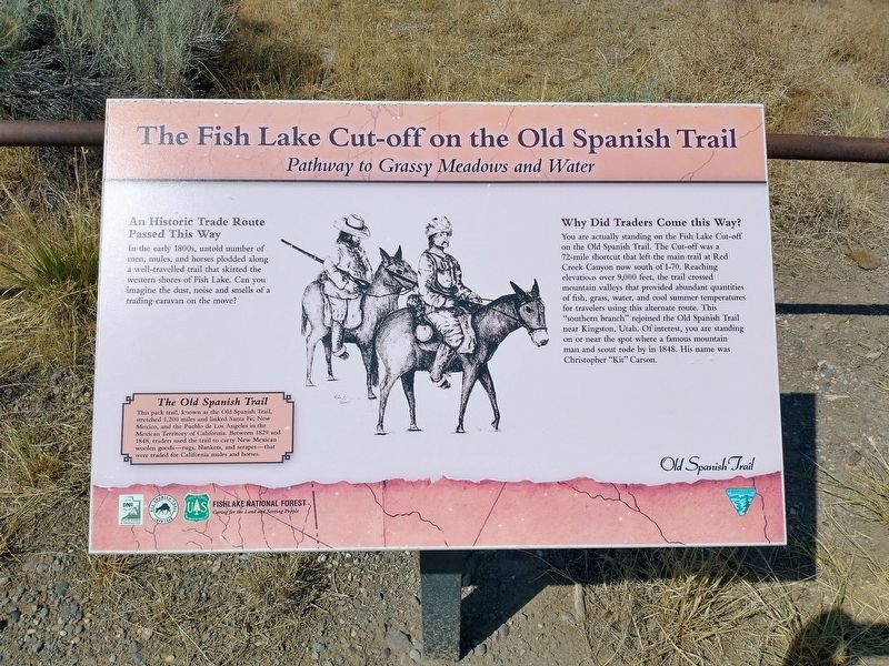 The Fish Lake Cut-off on the Old Spanish Trail Marker image. Click for full size.