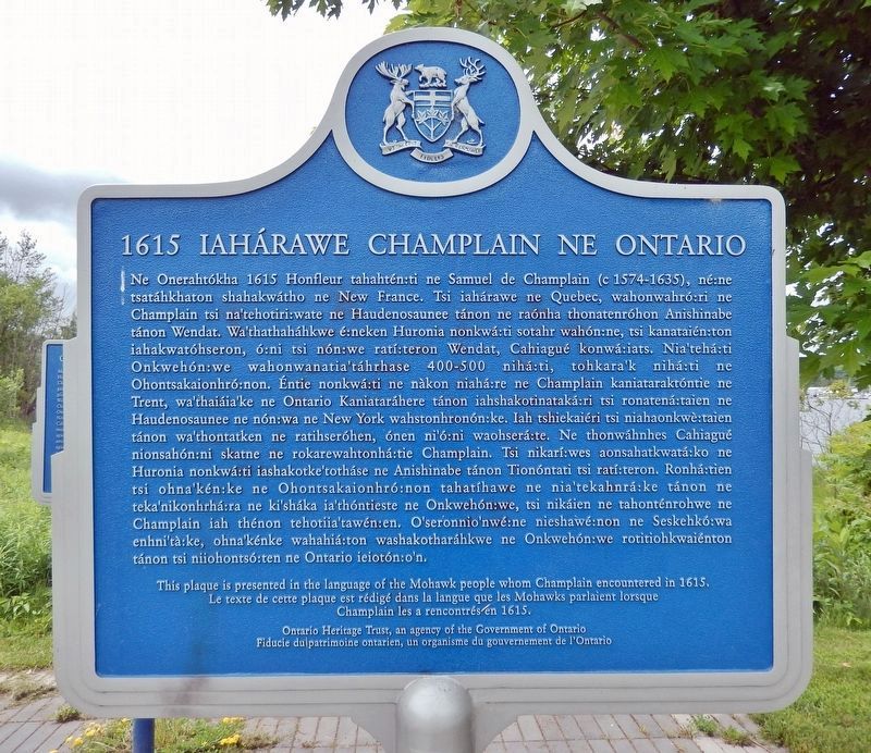Champlain in Ontario, 1615 � Mohawk image. Click for full size.