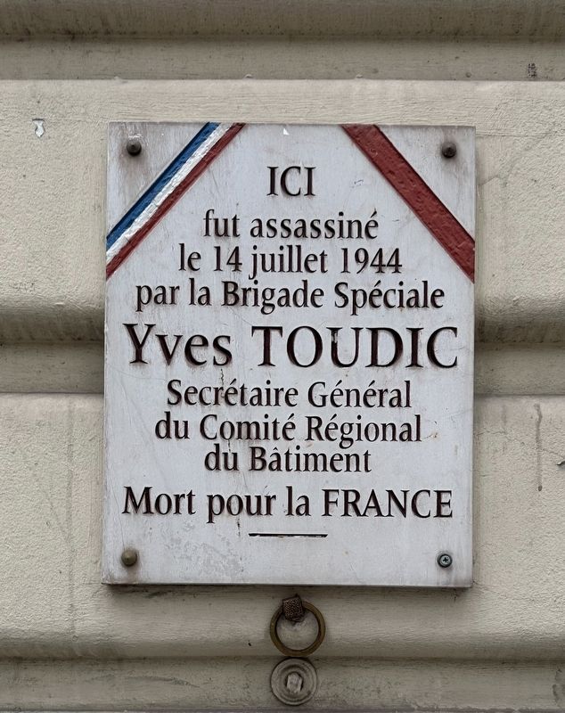 Yves Toudic Marker. Click for full size. Yves Toudic Marker image. Click for full size.