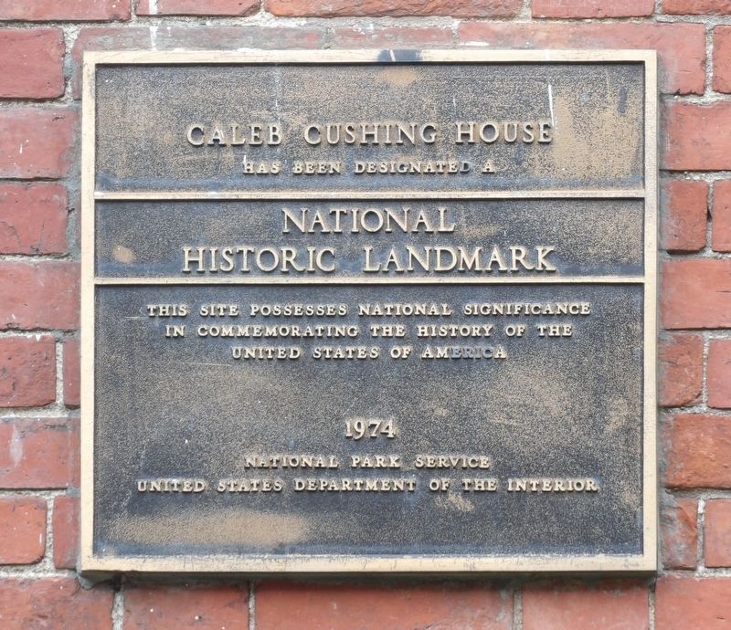 Caleb Cushing House Marker image. Click for full size.