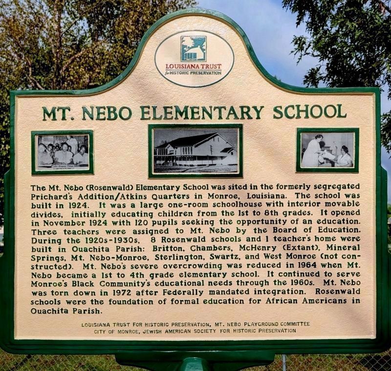 Mt. Nebo Elementary School Marker - obverse. Click for full size. Mt. Nebo Elementary School Marker - obverse image. Click for full size.