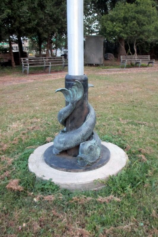 Corporal Allan F. Kivlehan Park flagpole dolphin. Click for full size. Corporal Allan F. Kivlehan Park flagpole dolphin image. Click for full size.