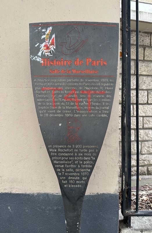 Salle de la Marseillaise Marker. Click for full size. Salle de la Marseillaise Marker image. Click for full size.