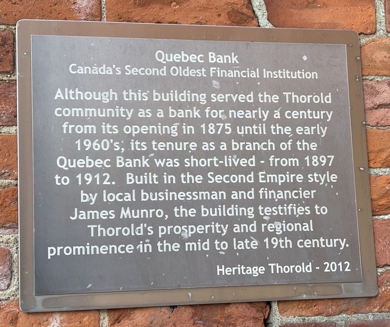 Quebec Bank Marker image. Click for full size.