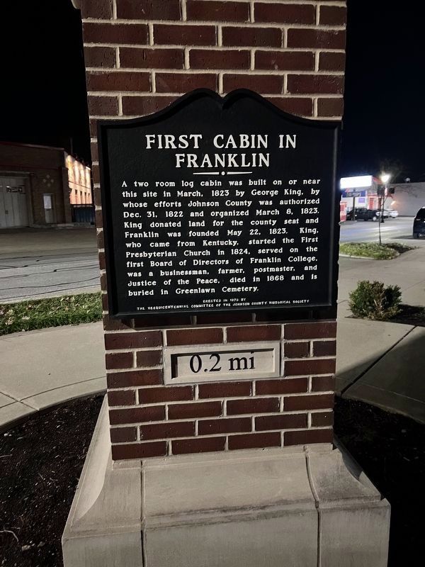 First Cabin in Franklin Marker image. Click for full size.