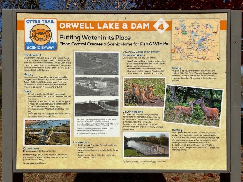 Orwell Lake & Dam Marker image. Click for full size.