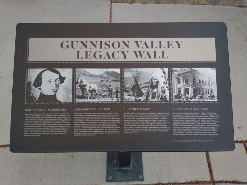 Gunnison Valley Legacy Wall Marker. Click for full size. Gunnison Valley Legacy Wall Marker image. Click for full size.
