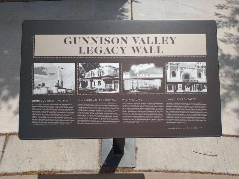 Gunnison Valley Legacy Wall Marker image. Click for full size.