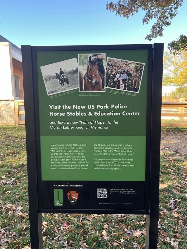 Visit the New US Park Police Horse Stables & Education Center Marker image. Click for full size.