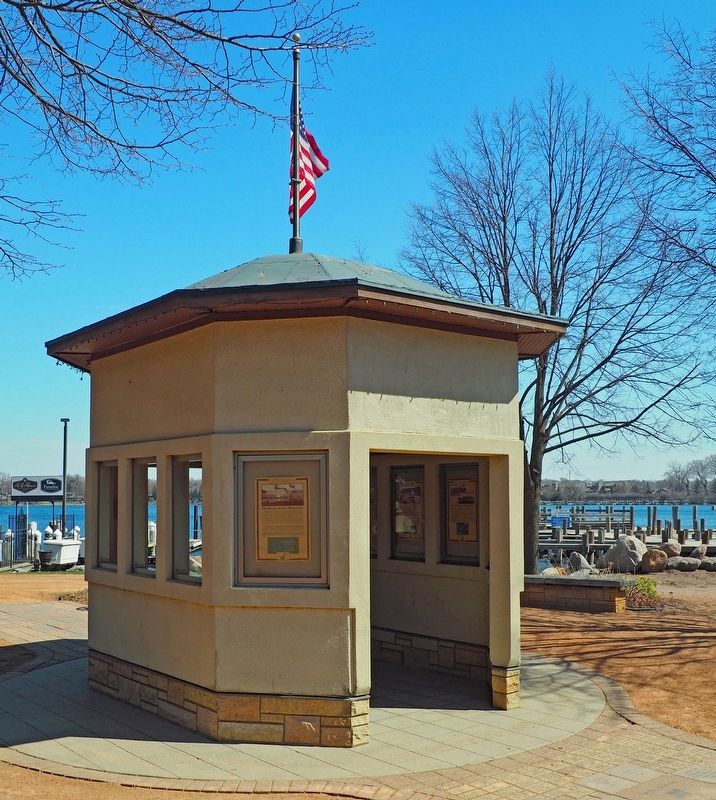 The History of Lake Minnetonka Marker at closest corner of kiosk image. Click for full size.