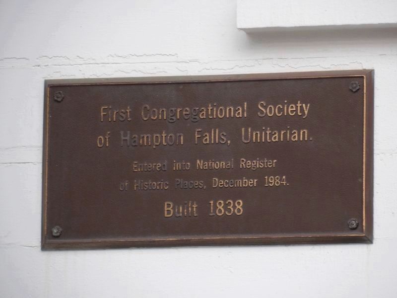 First Congregational Society of Hampton Falls, Unitarian Marker image. Click for more information.